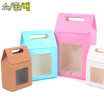 투명창 손잡이 선물 상자 쇼핑 가방 고급종이가방 캔들쇼핑백 종이가방, 단일사이즈