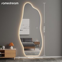 전신거울 스마트 의류매장행거 LED ed 원목 랜턴 대형거울, 아니, 벽걸이 150*40
