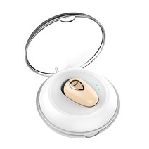 THE WAROOM SHOP True Bluetooth 5.0 무선 이어 버드 스포츠용 보이지 않는 내장 마이크 TWS 스테레오 이어폰, 6.5x6.5x2.2cm., 플라스틱, 베이지 색