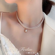복고풍 보석 여성 디자이너 더블 궁전 스타일 목걸이 잠금 체인