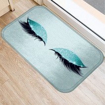 속눈썹 프린트 패턴 40*60cm 주방 현관 문 매트 산호 벨벳 카펫 실내 바닥 미끄럼 방지 러그 480222, 40 센치메터 x 60 센치메터, 2DD-48022-039