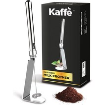 Kaffe 휴대용 우유 거품기 스탠드 포함 스테인리스 스틸 배터리 작동 전기 거품기(스테인리스 스틸), 한개옵션0