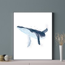 [인메이블] 고래 그림 인테리어 액자 돈들어오는 돌고래 바다 풍수지리 사진, 18.행운 혹등고래, 소형[106X40cm], 캔버스 액자