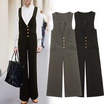 앤25 PT-5103 4버튼멜빵바지 점프슈트 부츠컷바지