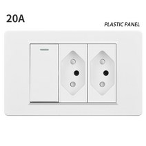 IOT콘센트 스마트콘센트 플러그 멀티탭 20A 브라질 벽 USB 소켓 전원 토마다 압력 스위치 강화 유리 패널 118 위치 잭 홈 오피스, 없음, 1.1GANG 2OUTLET WH PC