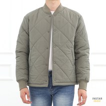 남자 깔깔이 와샤 퀼팅 항공 패딩점퍼 (2colors) 유니크 겨울 따뜻한 무지 패딩잠바