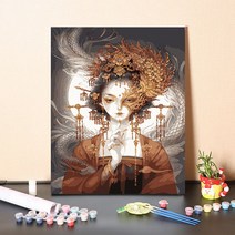 대형 해바라기 유화그리기 diy 풍경 채색 인테리어 색칠하기 취미 소품 액자, 60x75, 세트 N