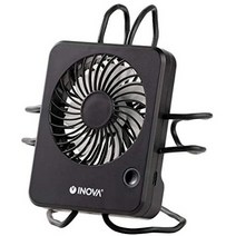 일본직발송 2. INOVA(이노바) 이노바 USB 충전식 소형 선풍기 탁상 벽걸이 손잡이 경량 휴대용 애완동물, One Size, 블랙