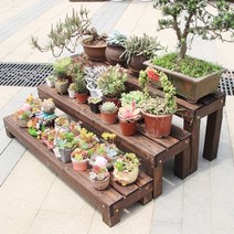 진열대 화분 원목 방부목 계단 선반 나무발판 야외 3단 마당꾸미기 거치대 다용도, A42-가로 120X가로 30X높이 36