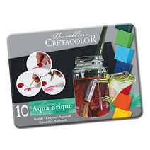 CRETA COLOR 아쿠아 브리크 컬러 블록 만능 컬러 4in1 초크 - 수채화 - 고슈 - 에어브러쉬 페인트