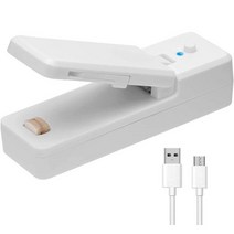 미니 실링기 비닐 포장 밀봉 접착기 2IN 1 USB 충전식 휴대용 미니 열선 클립 실러 가방 식품 닫기 열 도, 한개옵션1, 02 White-Rechargeable
