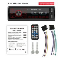 자동차 라디오 1din 블루투스 스테레오 MP3 플레이어 FM 수신기 60Wx4 원격 제어 AUX/USB/TF 카드 대시 키, 01 M10