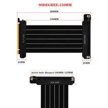 컴퓨터 pc 데스크탑 그래픽카드 게임 비디오 i-e 3.0 16x 그래픽 카드 수직 킥스탠드베이스 atx 케이스 유연한 커넥터 케이블 라이저 카드 확장 포트 어댑터(gpu용), 150mm케이블만