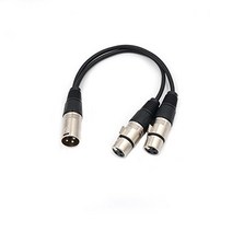 JLTPH 3 Pin XLR Splitter Y-Adapter Male to 2 Female DMX Cable for Microphone, 1