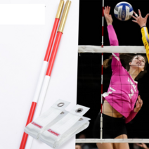 배구 야외 실내 깃대 네트 옆 안테나 길쭉한 발리볼, 세트 탈착식 사인폴 1쌍  사인벨트 1쌍