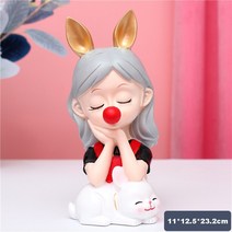 조각상/오브제 홈 데코 테이블 탑 거실 침실 공예 조각 모델 장식 액세서리 소녀 수지 동상 방, 4.4