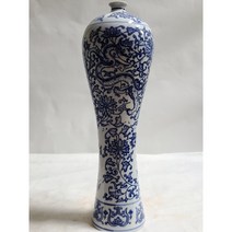 단초마을 키다리 들풀문 청화백자 매병 높이 32cm 무게 890g