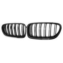 Pulleco 자동차 앞 범퍼 키드니 그릴 레이싱 M 색상 BMW 5 시리즈 F10 F11 F18 520i 523i 525i 530i 에 적합 2010, Gloss Black