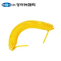 상아뉴매틱 폴리우레탄 코일튜브 UC 08-05-100 12.7x8.5 상아 에어 호스 우레탄호스 (카플링별도) 노랑