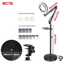 LED 돋보기 램프 NEWACALOX-5X 플로어 돋보기 램프 1300 루멘 라이트 및 스탠드 스윙 암 LED 확대경 공예, 01 MC7B_01 5X_01 105mm