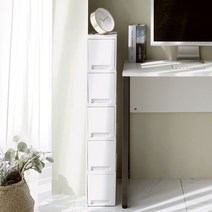 [5%쿠폰]2+2 16.2cm 밀크비 슬림 적층형 틈새수납장 서랍장 틈새장844219 e2, 2+2 밀크비 슬림844219 e2