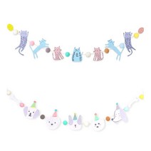 강아지 고양이 생일파티 가랜드 반려동물 기념일 이벤트용품 어린이집 아기방 꾸미기