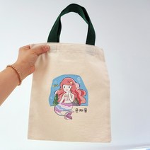 유스디자인 이름프린팅 인어공주 에코백