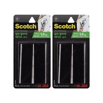 쓰리엠 스카치 일반 탈부착테이프 블랙 2.5 x 9 cm, 2개입