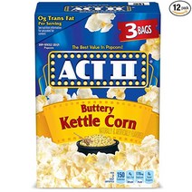 Act II 케틀 콘 전자레인지 팝콘 3개입 78g 2.75oz 백 12개팩