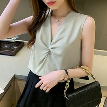 수스다 쉬폰셔링 민소매 블라우스 셔츠 정장이너