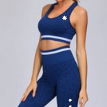 Q-S레오파드 브라탑 호피무늬 레깅스 세트(블루)