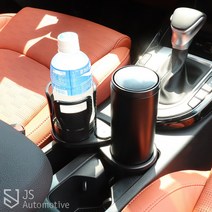 JS automotive 베리뉴티볼리 자동차 트랜스폼 더블홀더 멀티트레이 음료수 텀블러 수납 보관 홀더 2단 거치대 차량인테리어 용품, 블랙