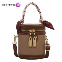 [백화점 면세점]빈티지 물통 가방 여성 스카프 한국판 기질 핸드백 2022 서양식 여성 원통 가방 크로스백