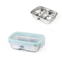 스텐304 찬통 퓨어 멀티직사각 1호 300ML 밀폐용기, 1개, 단품없음