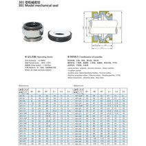 메카니컬씰 순환펌프 1PC 301 시리즈 6 8 10 11 12 13 14 15 16 17 18 19 20 22 24 25 26-55mm 워터 펌프, 24 40mm