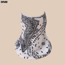 DFMEI 프린트 아이스 슬리브 아웃도어 보호 슬리브 여성 스포츠 라이딩 자외선 차단 슬리브, 마스크 화이트