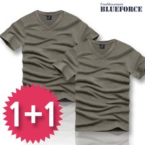 남여공용 메리시 브이넥 반팔티 세트 1+1 총2장 빅사이즈 무지 반팔티셔츠 커플 단체복