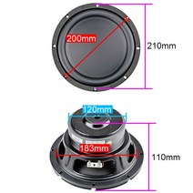 코일 스피커GHXAMP 8 인치 서브 우퍼 스피커 4 Ohm 60W 롱 스트로크 35 코어 보이스 코일 자동차 극장 오디, 한개옵션0, 한개옵션0