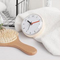 화장실 거울부착 무소음 방수 욕실시계 시간정확 시계벽 선물 이케아 무선LED 추천 신혼집, 아이보리