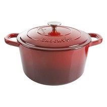 Crock-Pot Artisan 라운드 에나멜 주철 더치 오븐 47L(5쿼트) 블루, 7-Quart, Scarlet Red