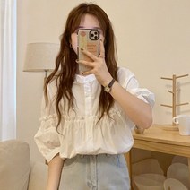 김비서블라우스 여름 블라우스 벌룬 왕리본 곱창 봄 5 6 월 결혼식 하객룩