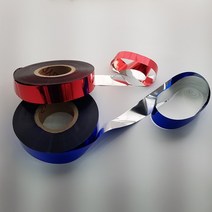 컬러 띠40mmX250M(실버 블루 레드), 1롤, 실버+블루+레드