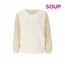 SOUP 레이스소매 티셔츠 SWALTR0