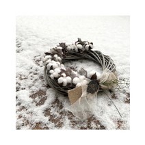 윈터데코 목화 리스