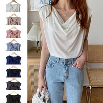 제이다 찰랑 셔링 민소매 나시 블라우스