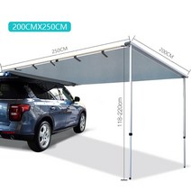 중고 루프탑 텐트 루프 렌탈 하드탑 차량용 SUV Grntamn-4wd 방수 자동차 지붕 상단 사이드, [05] 2x2.5m