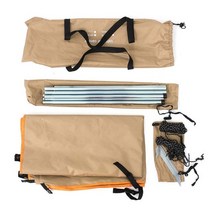 빗물막이 주차장지붕 컨테이너 캐노피 상가 전원주택 차양막 어닝 휴대용 자동차 보호소 그늘 캠핑 사이드 카 루프 탑 텐트 천막 방수 uv 야외 자동차 비 캠핑 용품, 카키색 옷감, 300x200cm