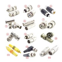 5pcs BNC 커넥터 RCA 여성 남성 동축 케이블 어댑터 CCTV 카메라 보안 시스템 감시 AV 비디오, [04] NO.4