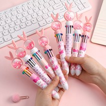 Cute Colorful Refill Stationery Set Press Rabbit Ballpoint Pen Gel Rollerball, 03 3