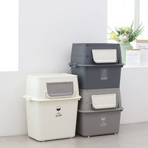 가정용 분리수거함 단단한 대용량 탱크형 40L 50L, 40리터, 아이보리